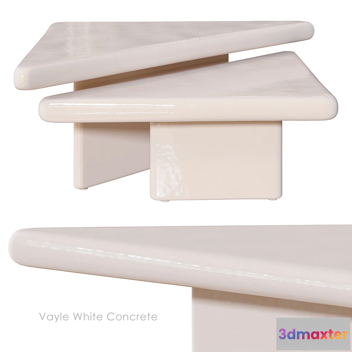 678255 - Vayle White Concrete Coffee Table by CB2