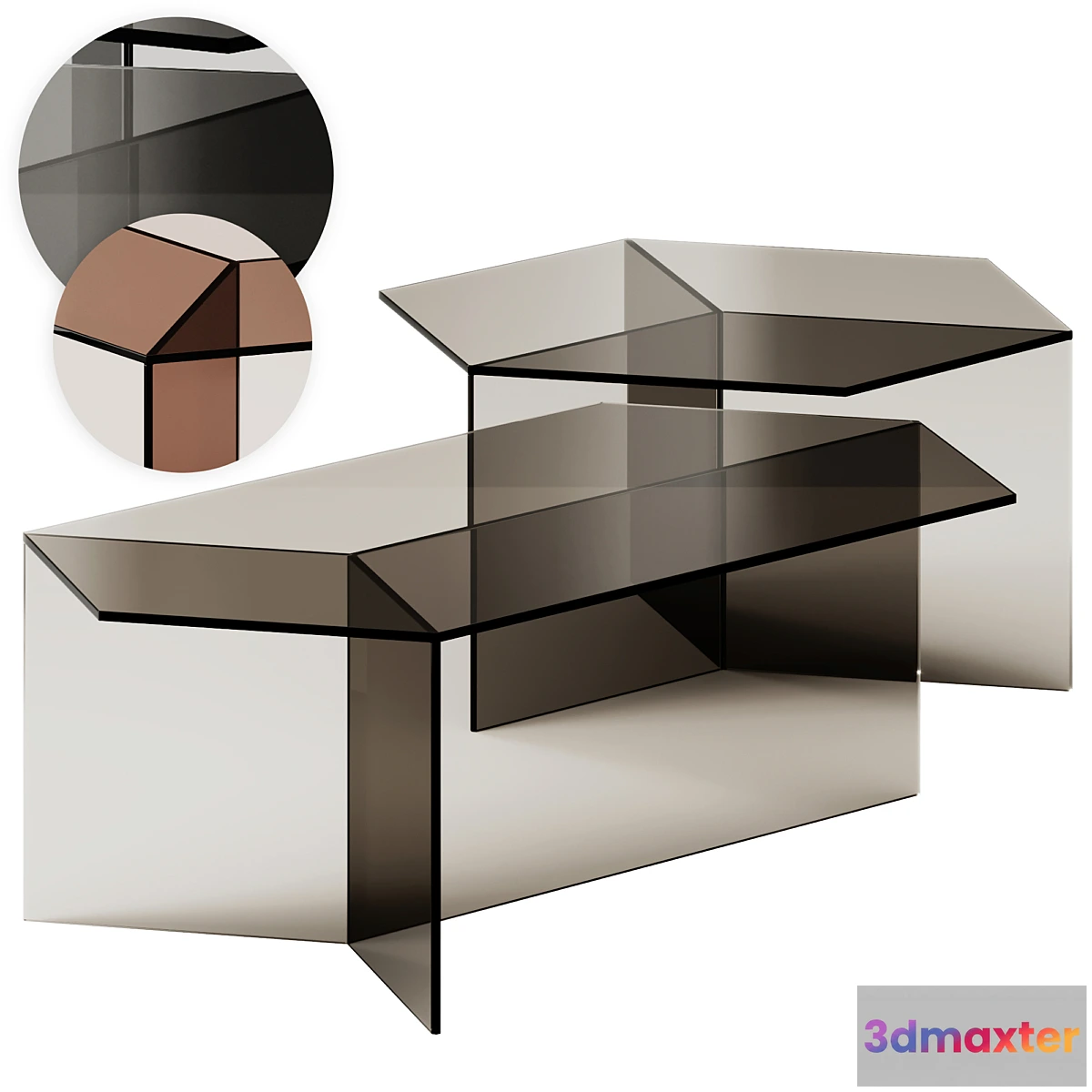 693686 - Glass Isom Oblong and Square Coffee Tables by Sebastian Scherer