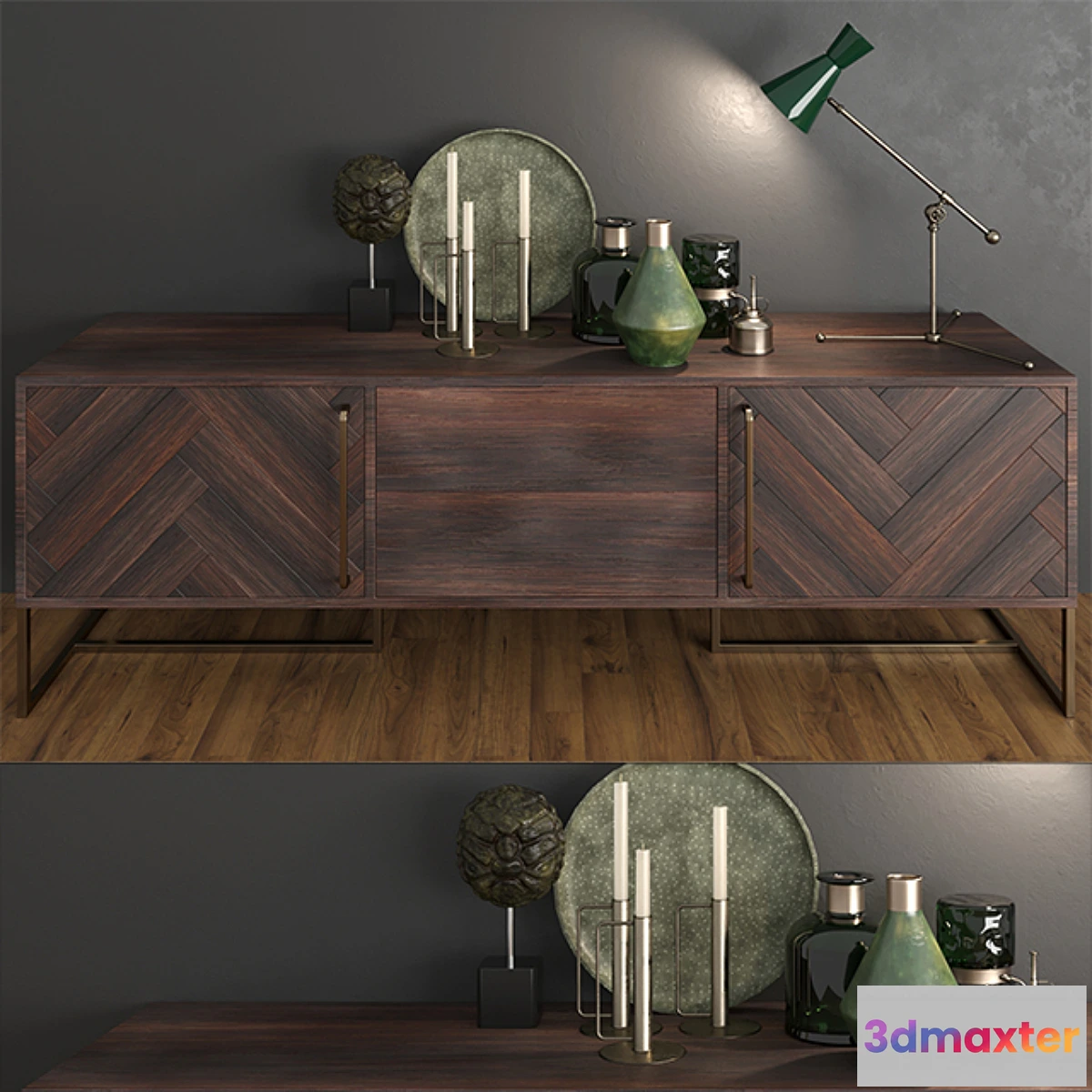 694804 - Little table Dutchbone Class Sideboard in Retro Herringbone Design