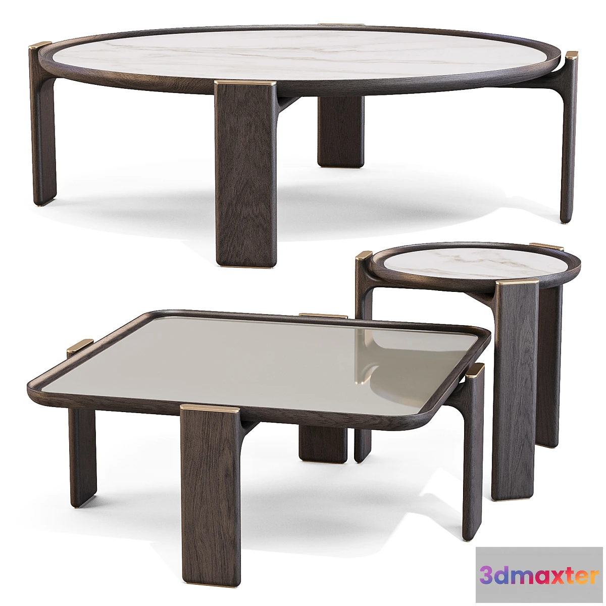 694834 - Poltrona Frau DUO - Coffee and Side Tables Set 01