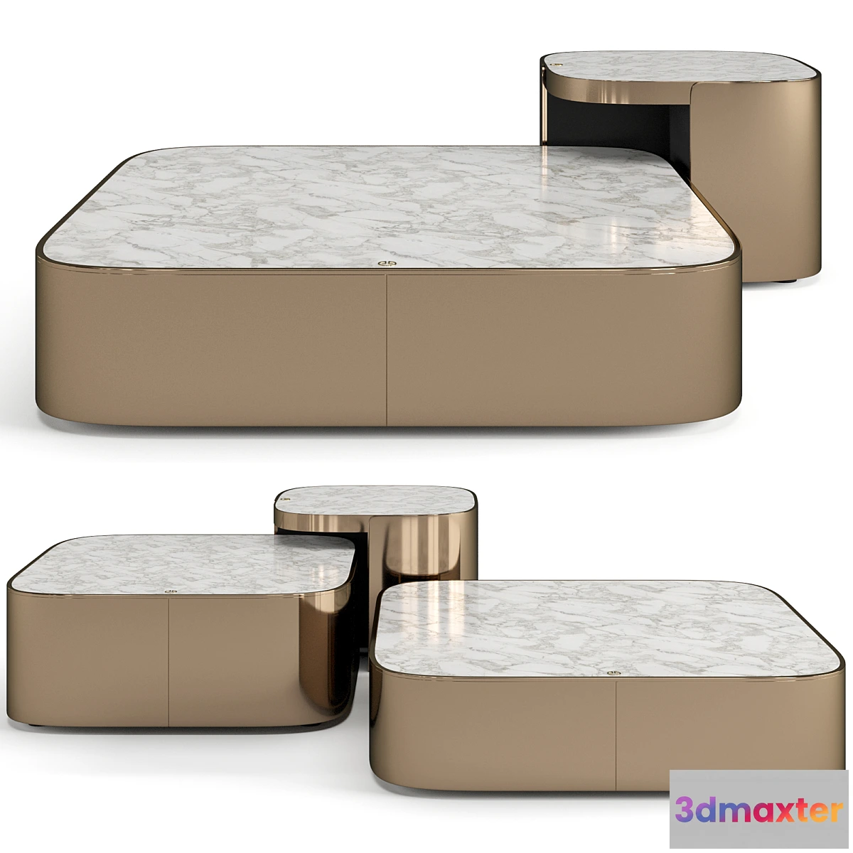 694858 - Luxence Luxury Living Parsons coffee tables set