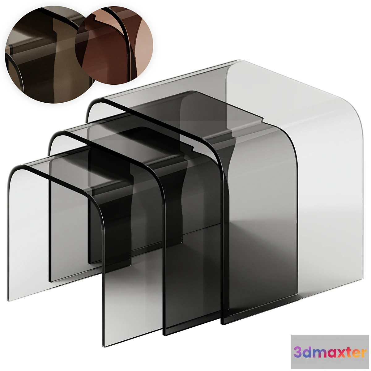 694866 - Tonin Casa ANEMONE Glass coffee tables Set