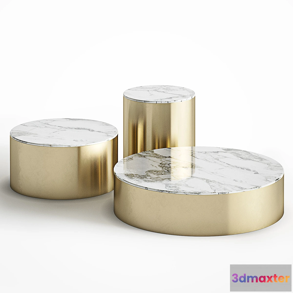 735581 - Brass and marble coffee table set Cazarina Interiors - No.2
