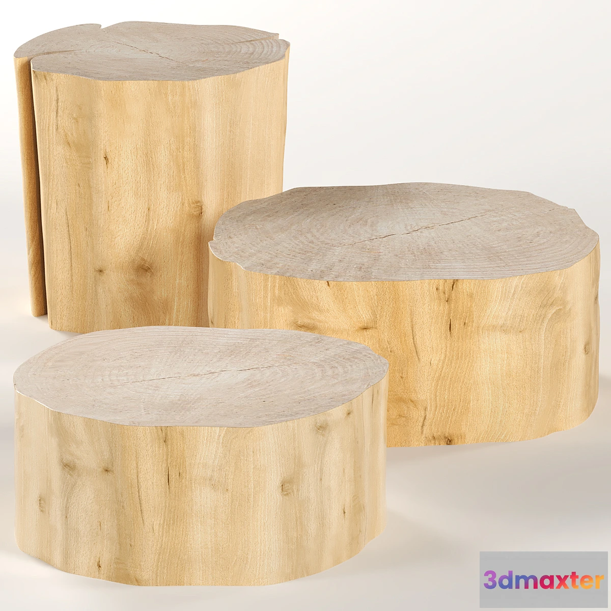 735647 - Three round coffee table stump. - No.2