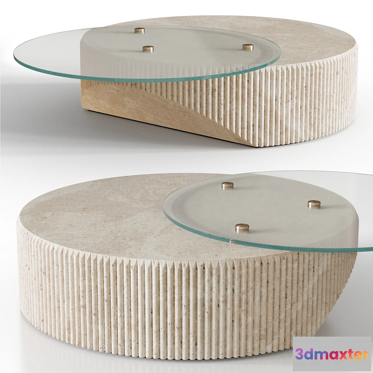 735777 - Marble and glass coffee table - No.2