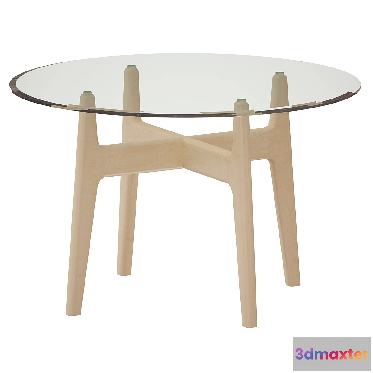 746097 - Tate 48 “Round Dining Table with Glass Top and Sand Base (Crate and Barrel) - No.2