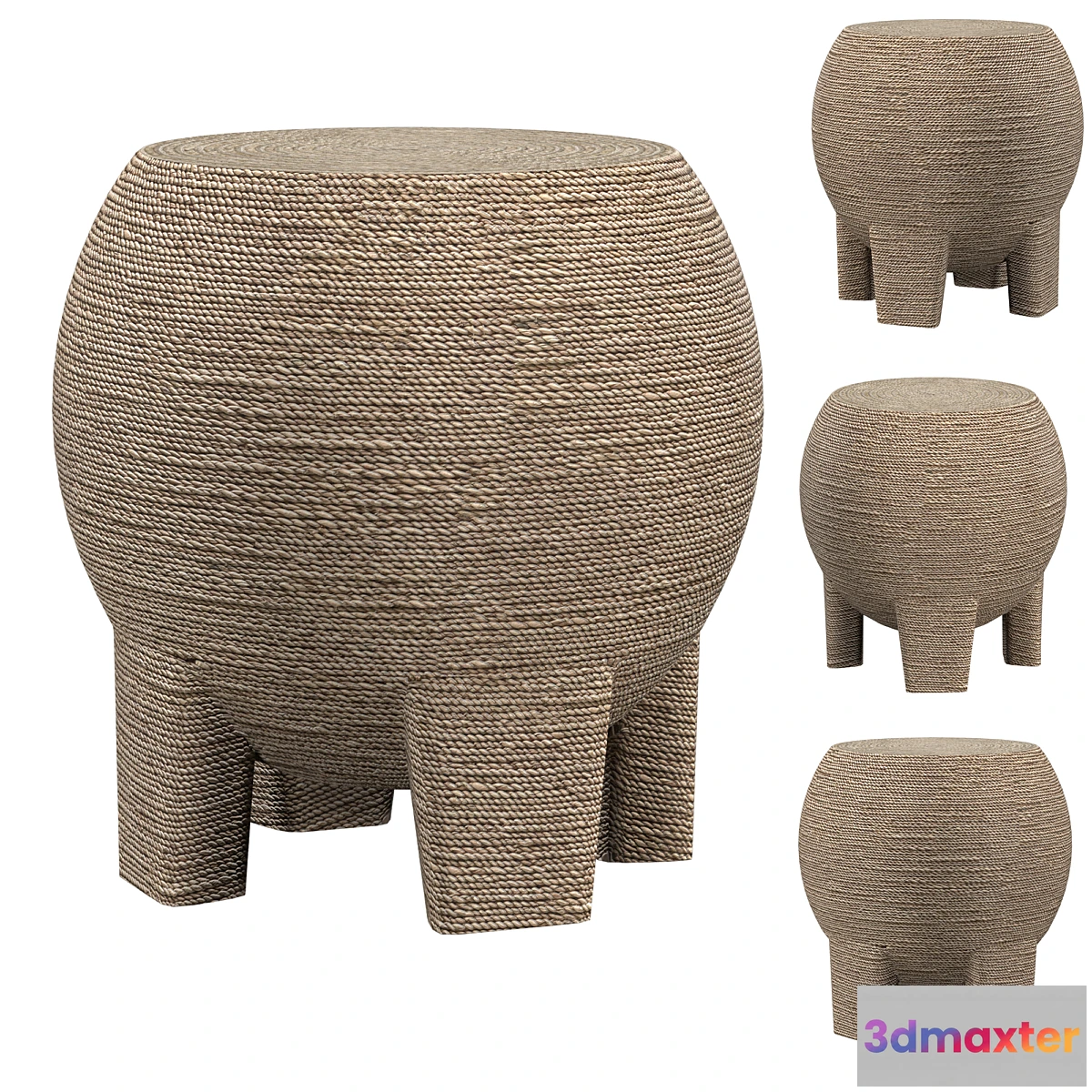 747975 - Wrapped Rope Bulb Stool table - No.2