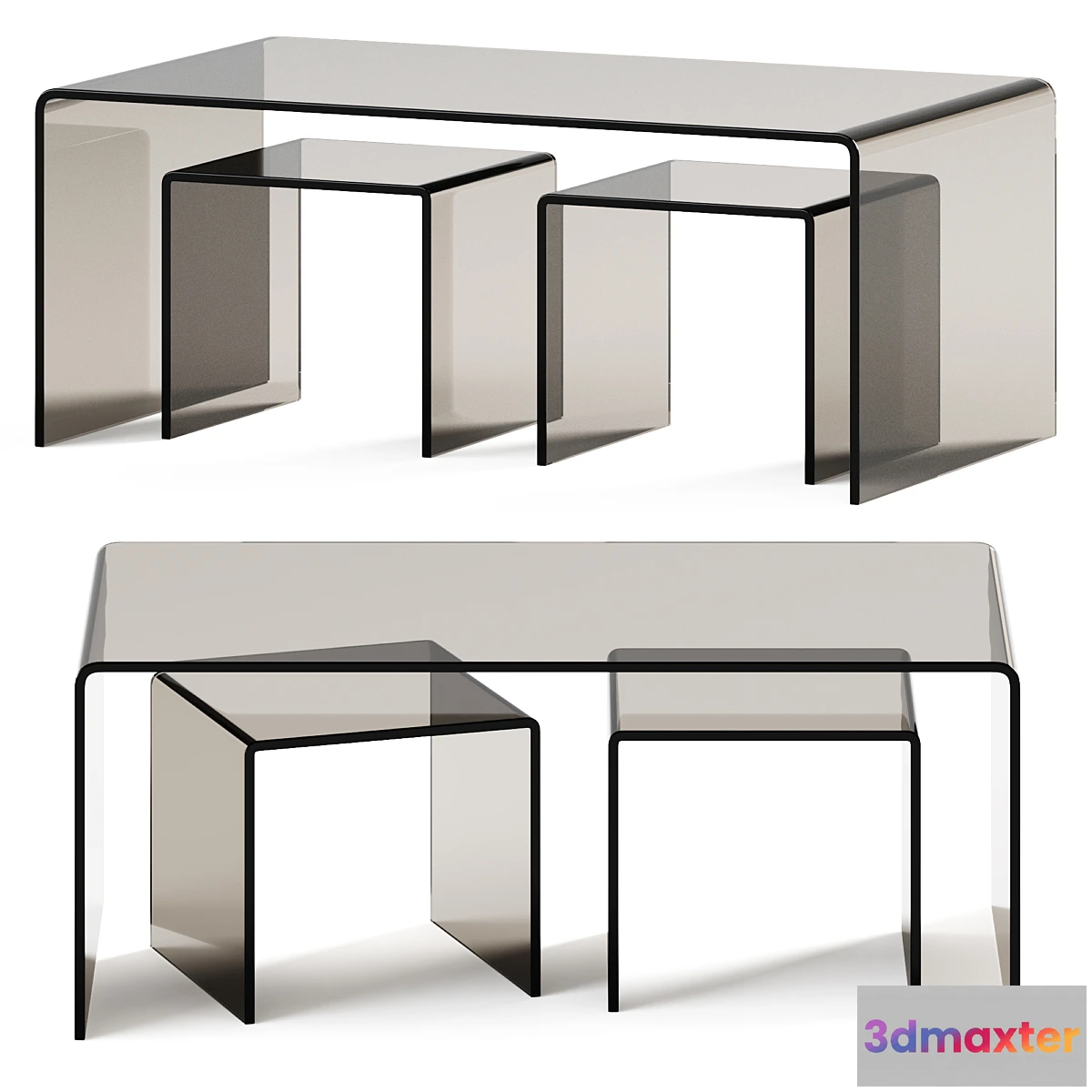 755989 - Coffee Table set Clear Club by Kare Design _ Glass table - No.2