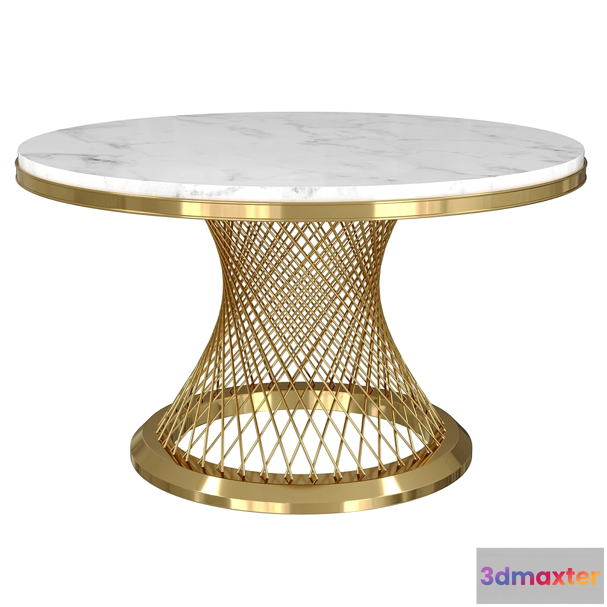 756097 - Modern Round Dining Table Stainless Steel Sintered Stone Plinth Tabletop Golden - No.2