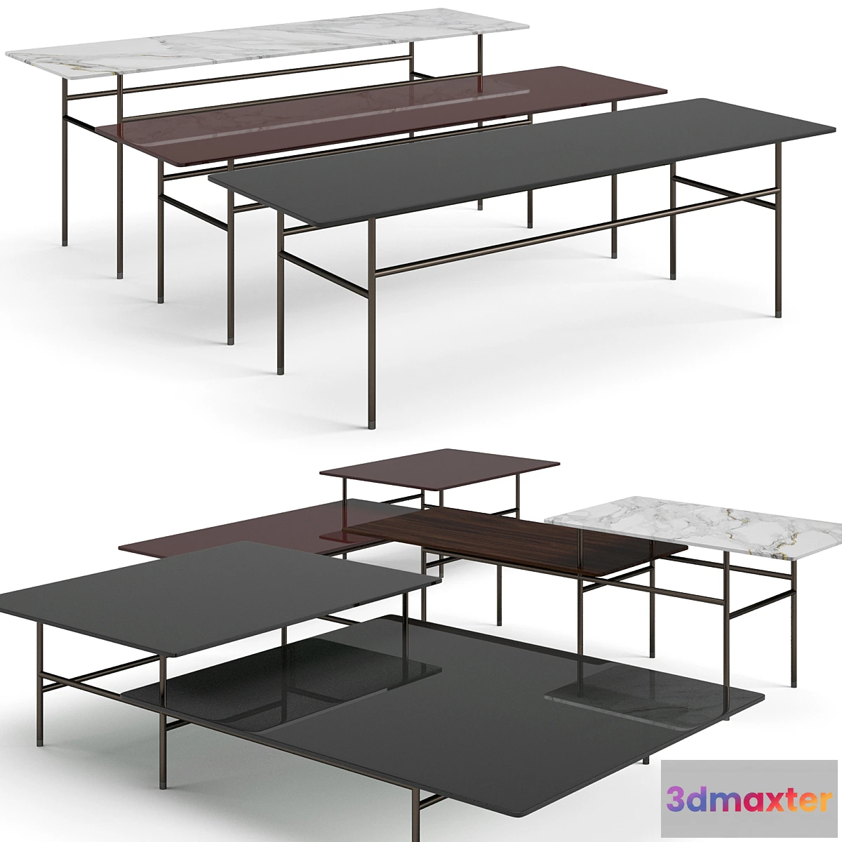 756607 - Minotti Lelong double coffee tables set
