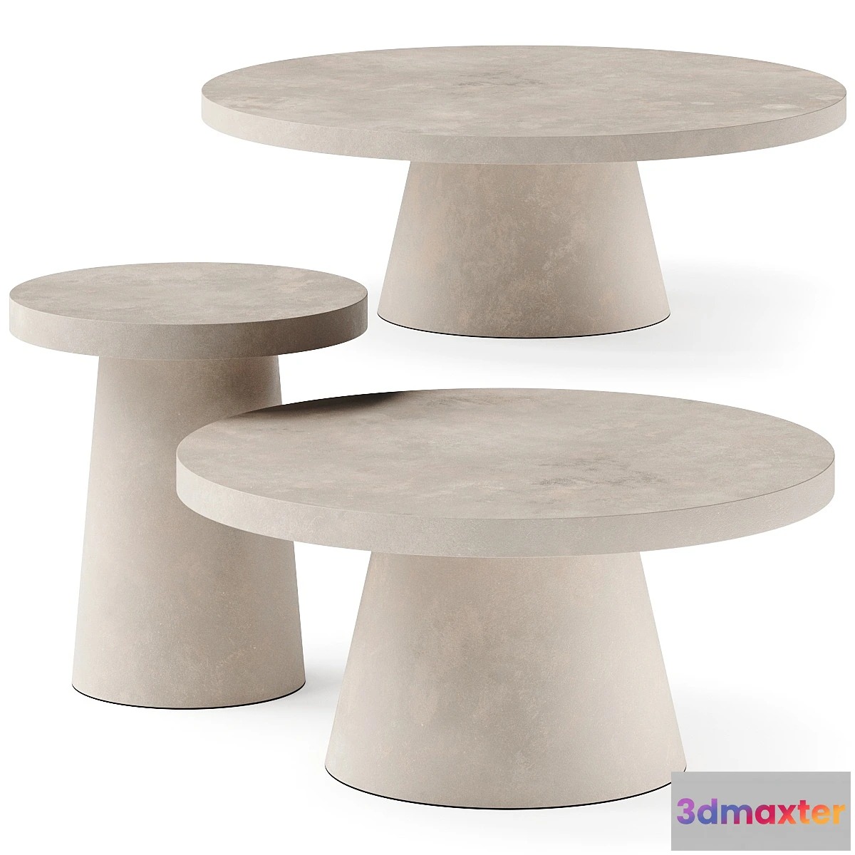 780619 - west elm Two-Tone Concrete Round Side Coffee Tables - No.2