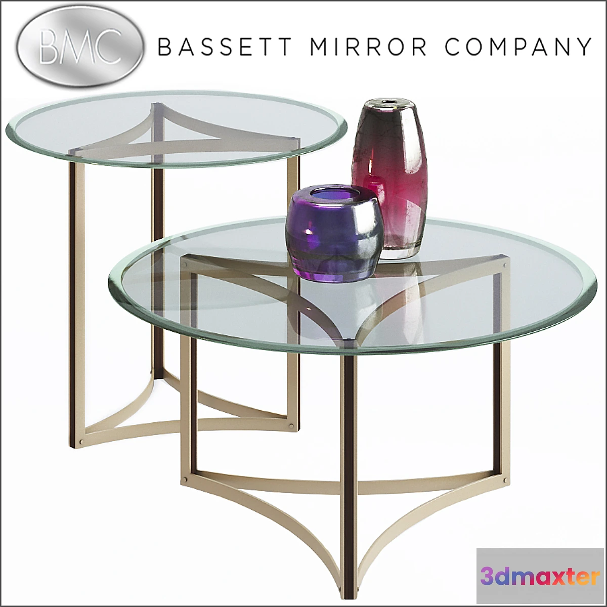 812236 - Bassett Mirror Thoroughly Modern Round End Table and Cocktail