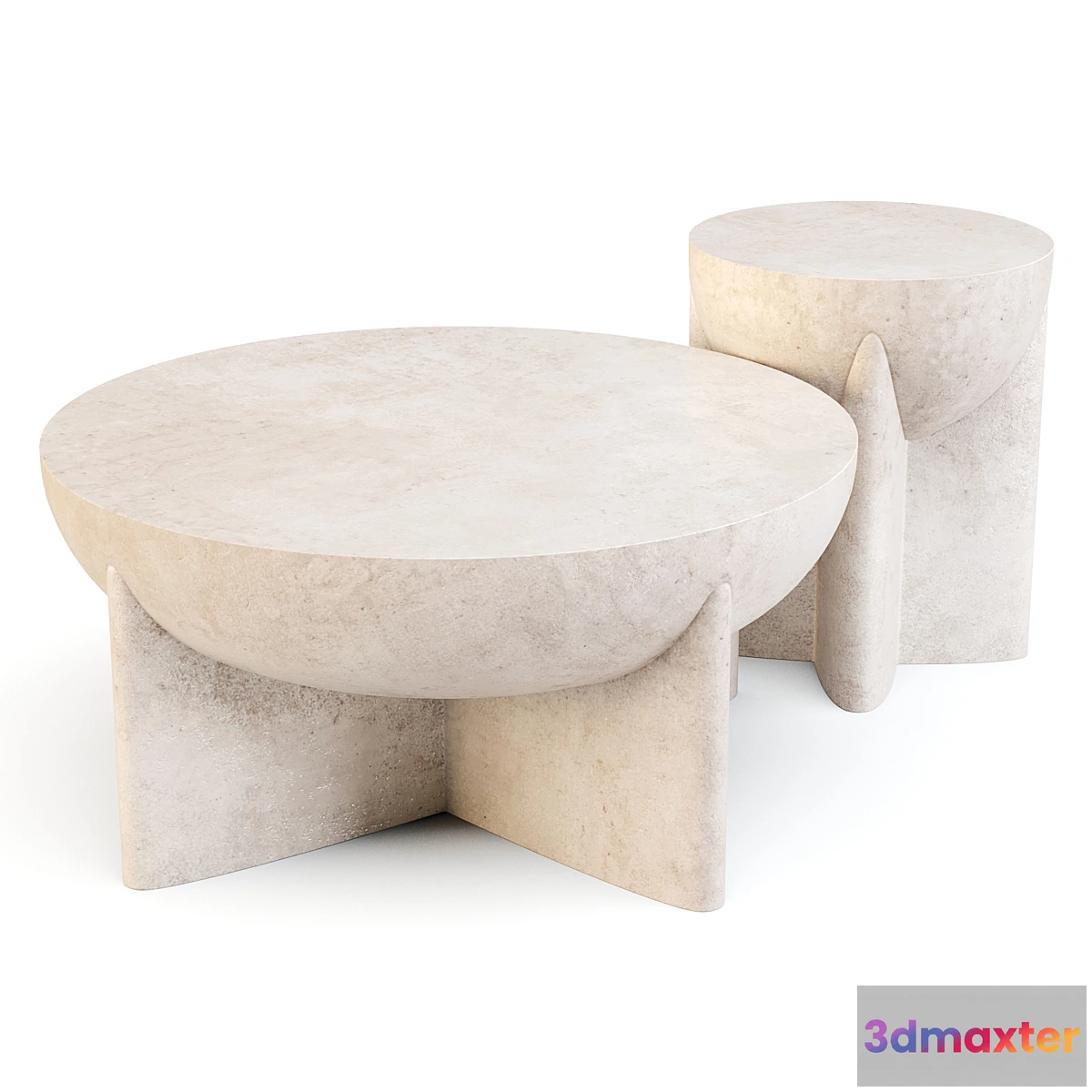 836874 - West Elm Monti Lava Stone - Coffee and Side Table - No.3