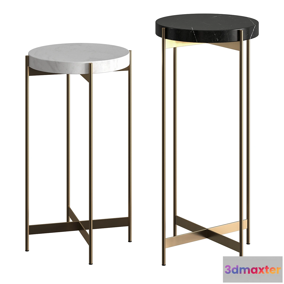 837020 - CB2 Block Marble Pedestal Tables - No.3