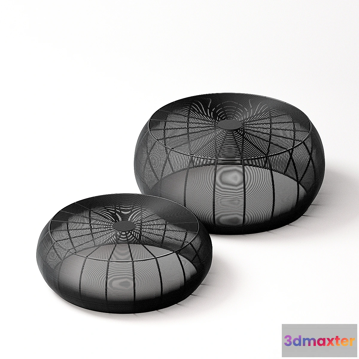 837188 - 2 tables of round wicker steel La Redoute Bangor - No.3