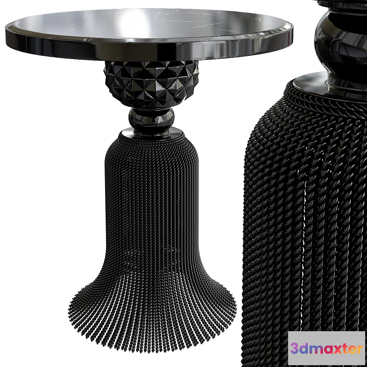 837260 - Kay Noir Marble Tassel Table - No.3