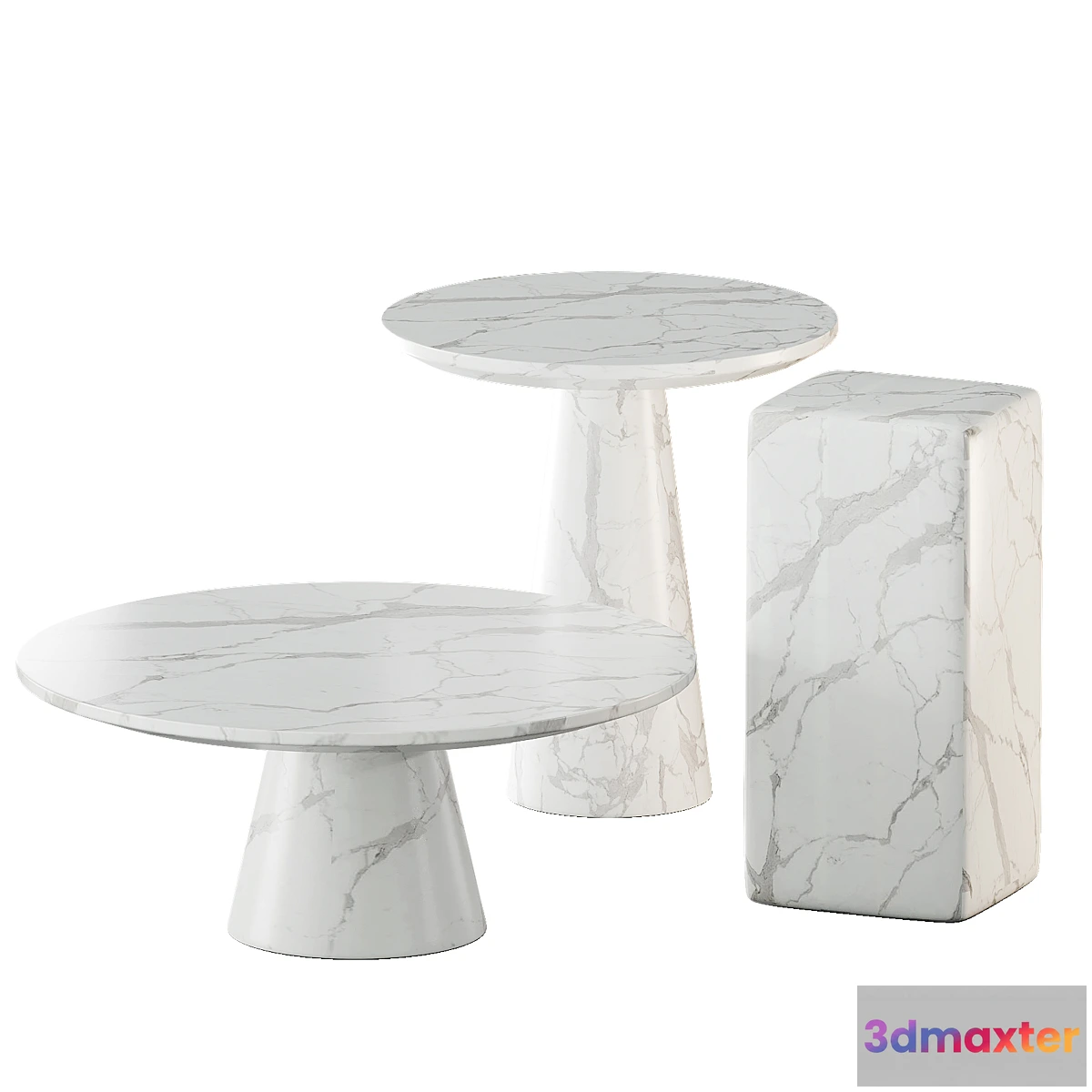 842177 - White marble tables set  Pols Potten - No.3