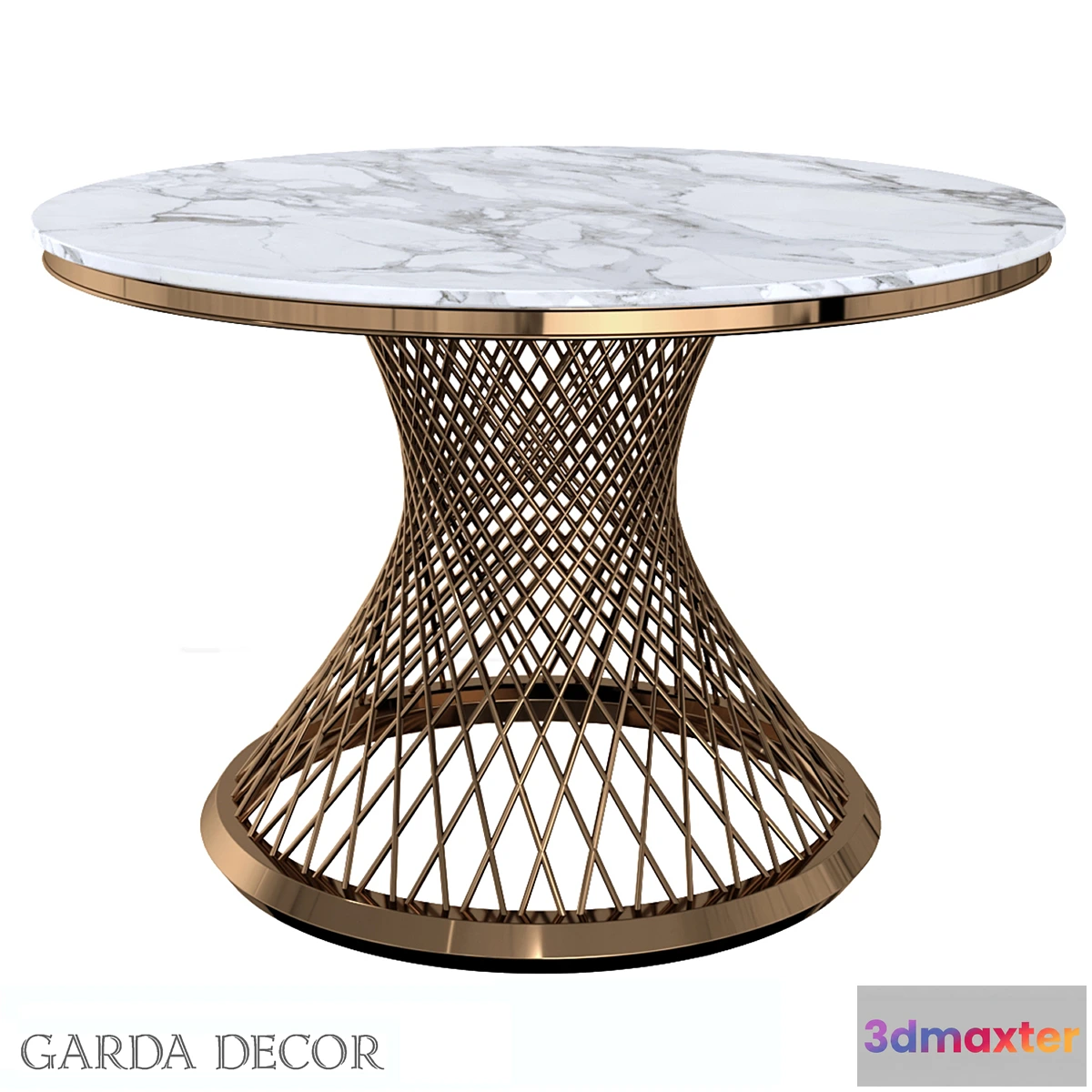 853513 - Dining Table Round Artificial Marble _ GOLD 76AR-DT805 Garda Decor - No.3
