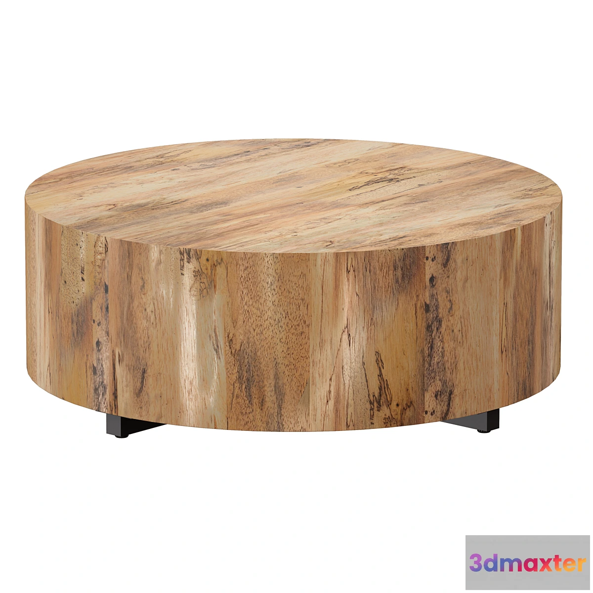 853629 - Dillon Spalted Primavera Round Wood Coffee Table (Crate and Barrel) - No.3