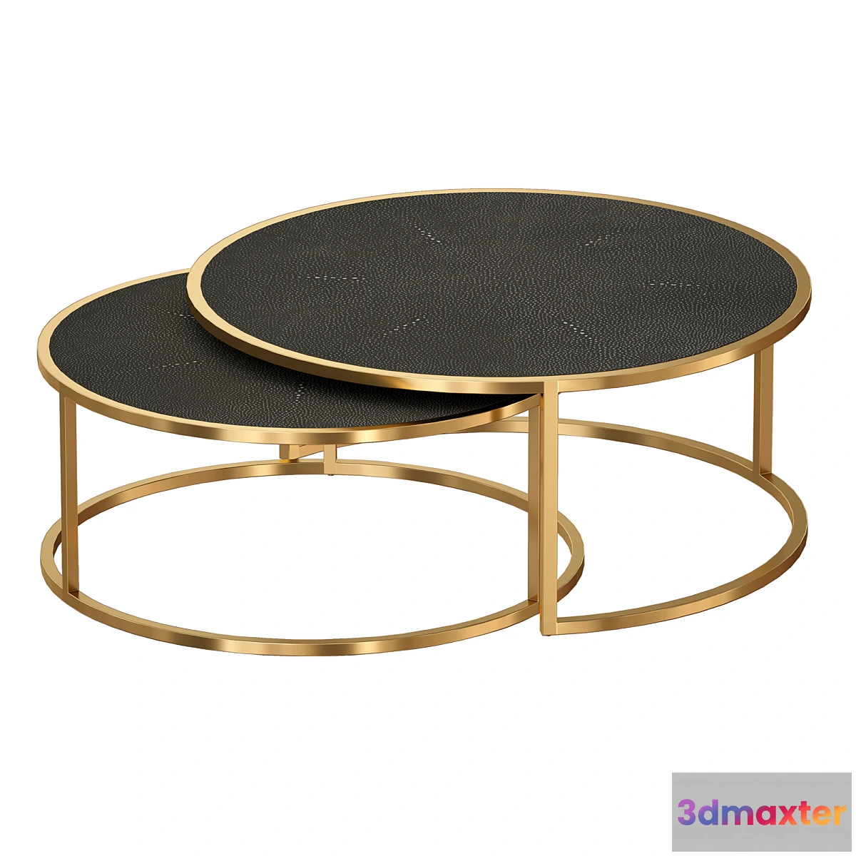 880644 - Keya Antique Brass Nesting Coffee Tables (Crate and Barrel) - No.4