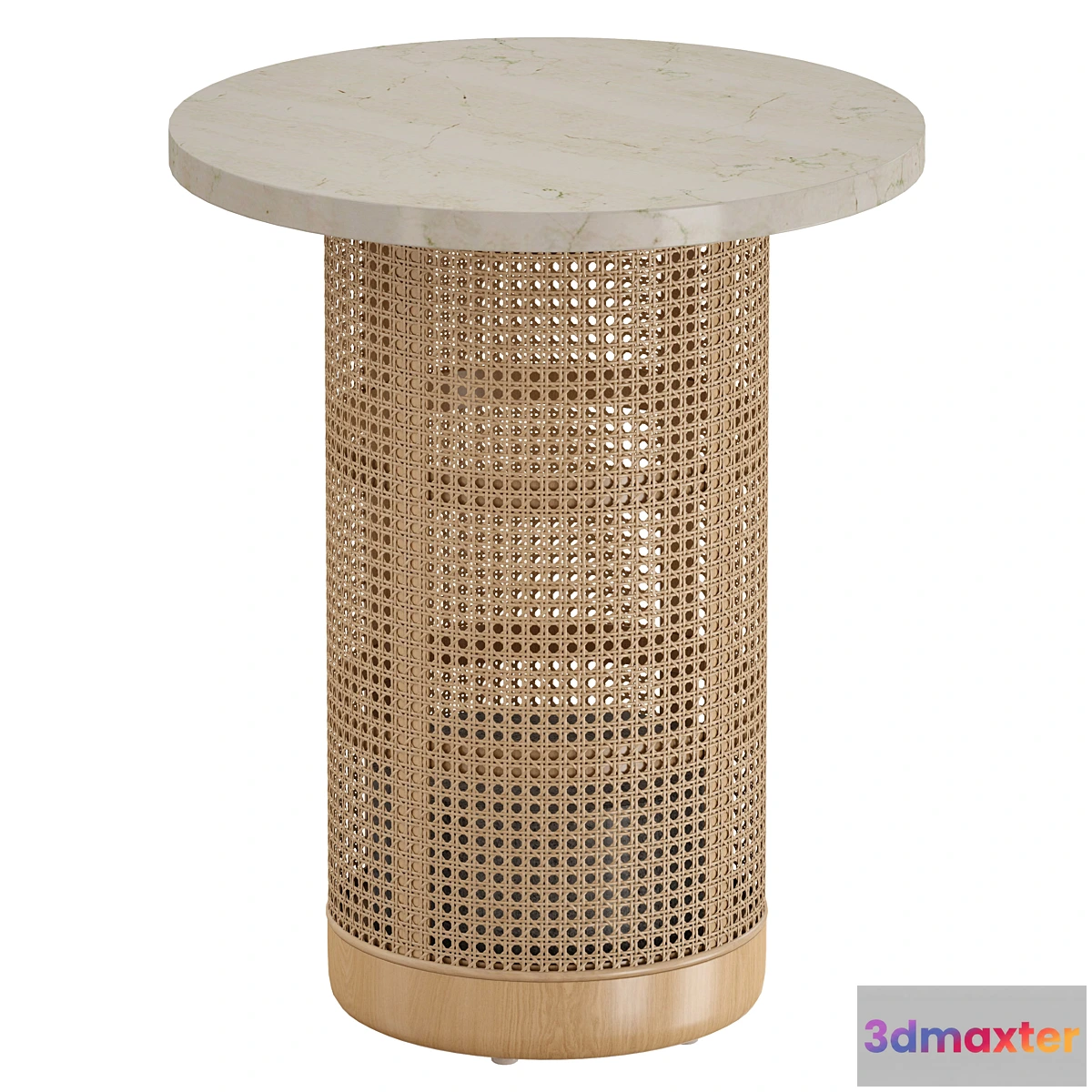 880648 - Vernet Travertine Cane End Table (Crate and Barrel) - No.4