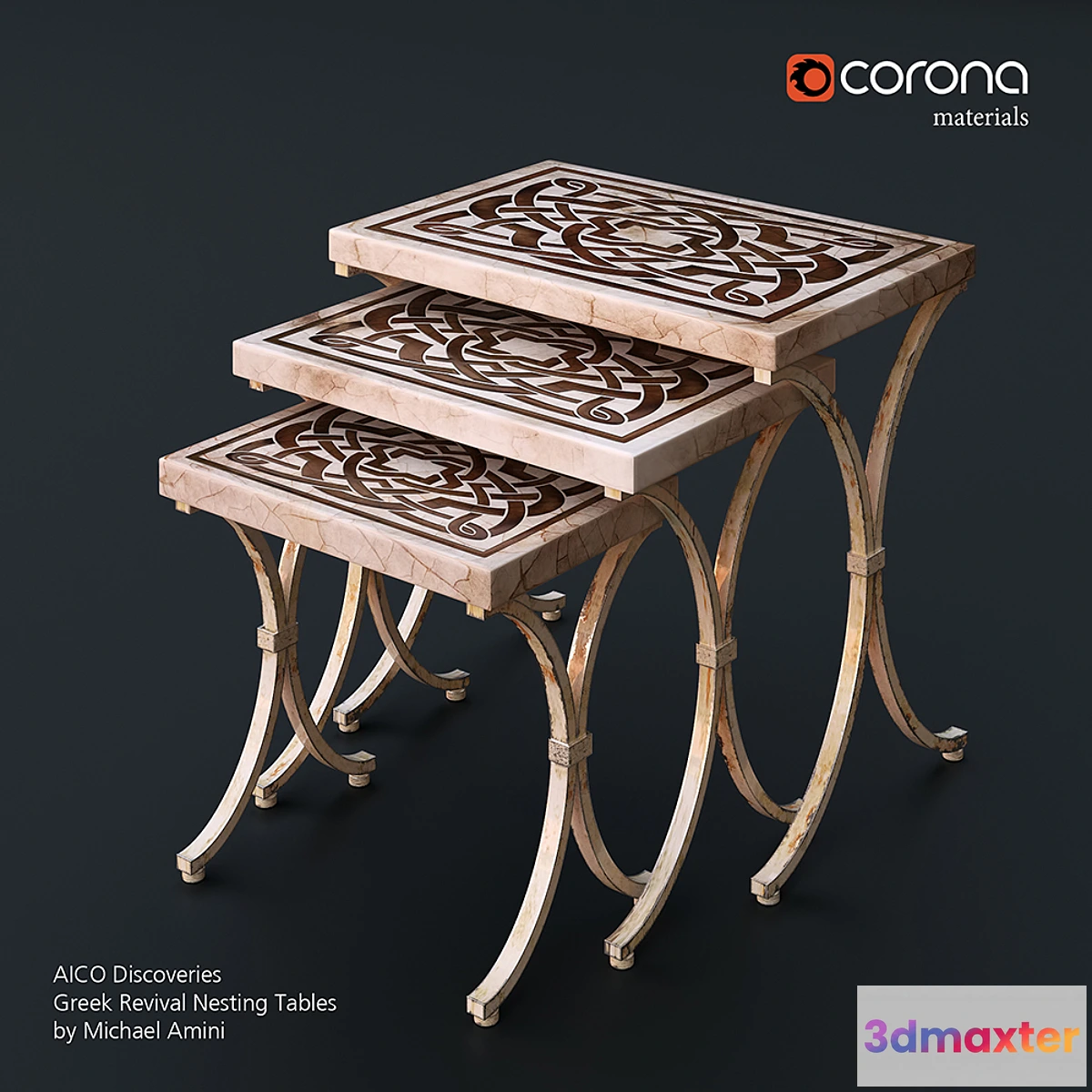 904106 - AICO Discoveries Greek Revival Nesting Tables by Michael Amini