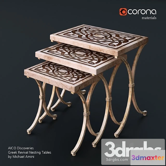 971378 - Aico Discoveries Greek Revival Nesting Tables By Michael Amini