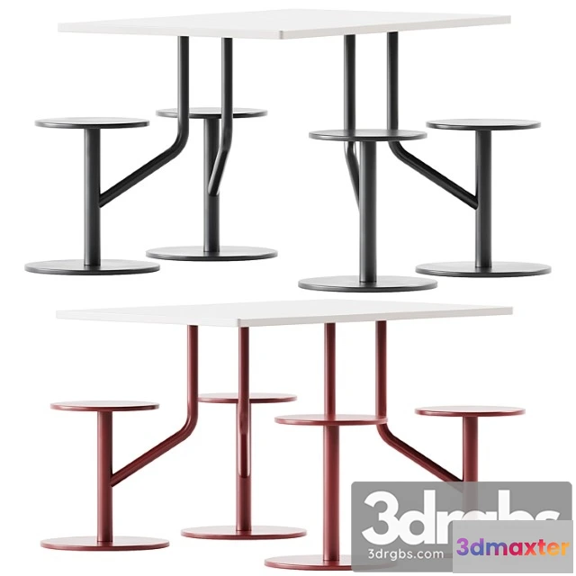 971404 - Ambrogio Four Table With Integrated Seats By Belca