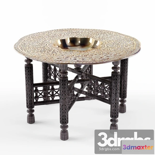 971558 - Benares Brass Tray Table