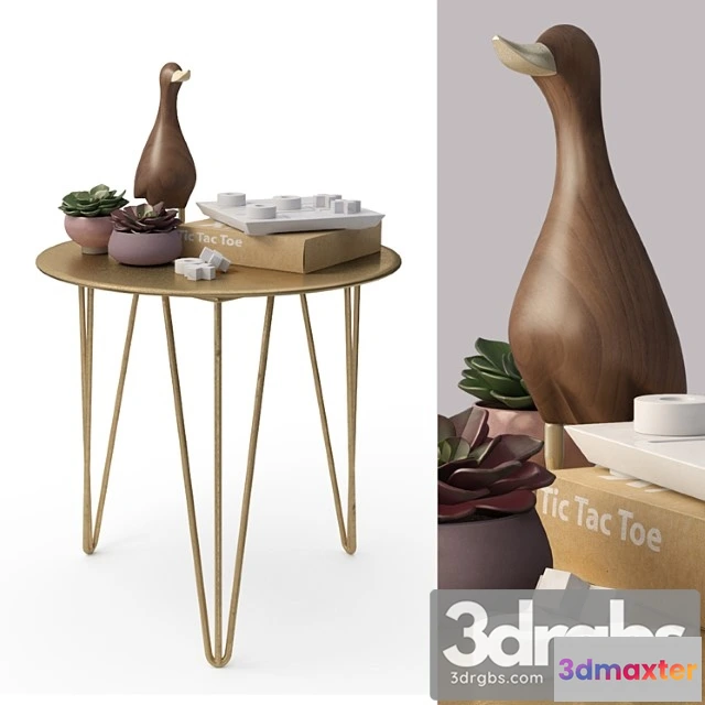971666 - Brass table and decor set 2