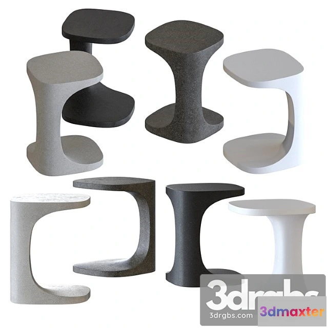 972980 - Kristalia Concrete Font Side Tables