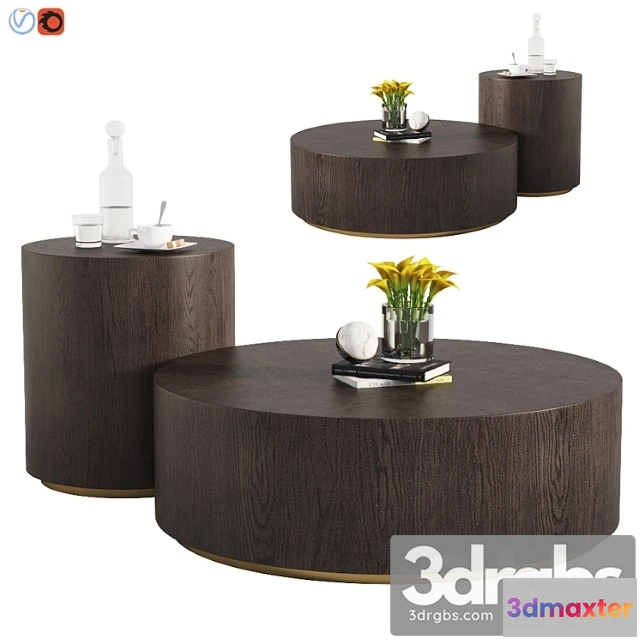 973124 - Machinto round coffee table & side table 2