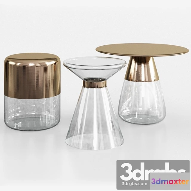 973178 - Maisons Du Monde Glass And Gold Metal Side Table