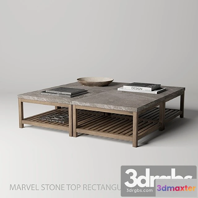 973214 - Marvel stone top rectangular coffee table 2