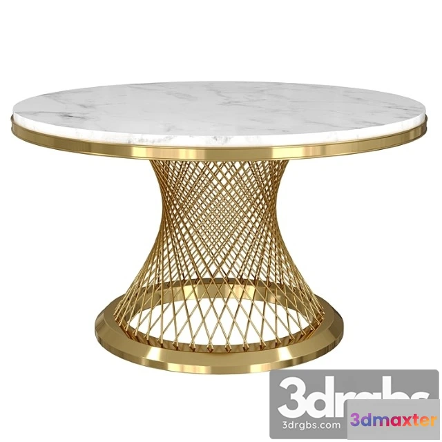 973376 - Modern Round Dining Table Stainless Steel Sintered Stone Plinth Tabletop Golden