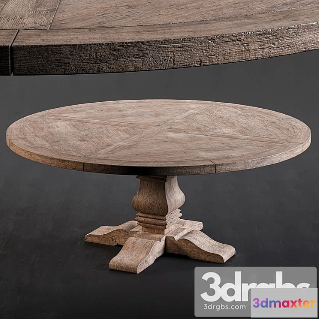 973858 - Rh salvaged wood round dining table 2