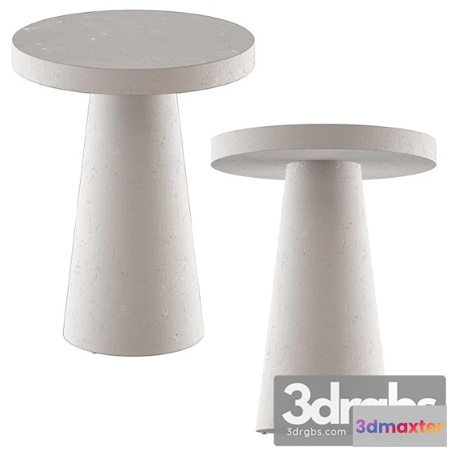 973946 - Round Coffee Table Willy Vghite Plaster Pedestal Side Table