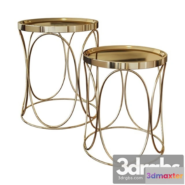 974036 - Set Of Two Coffee Tables With Metal Table Top A79100090