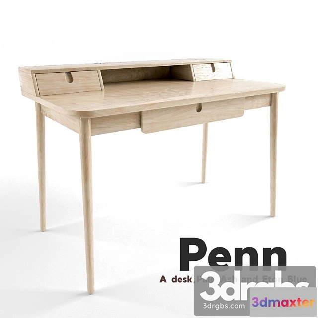 974236 - Stol Penn Desk Pale Ash And Eton Blue