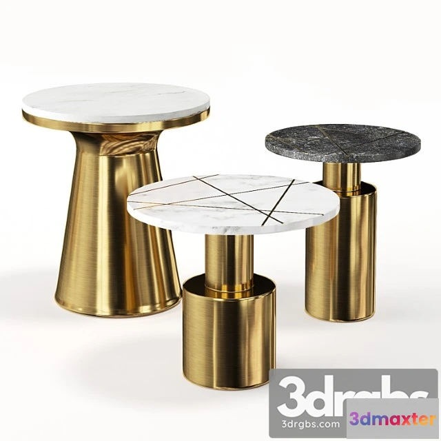 974402 - Tables made of brass and marble kork 2