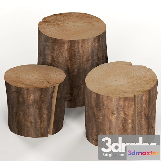 974472 - Three dark coffee table stumps. 2