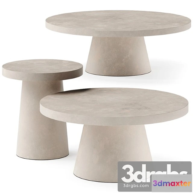 974632 - West Elm Two Tone Concrete Round Side Coffee Tables
