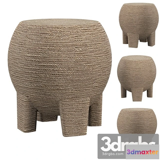 974692 - Wrapped Rope Bulb Stool Table