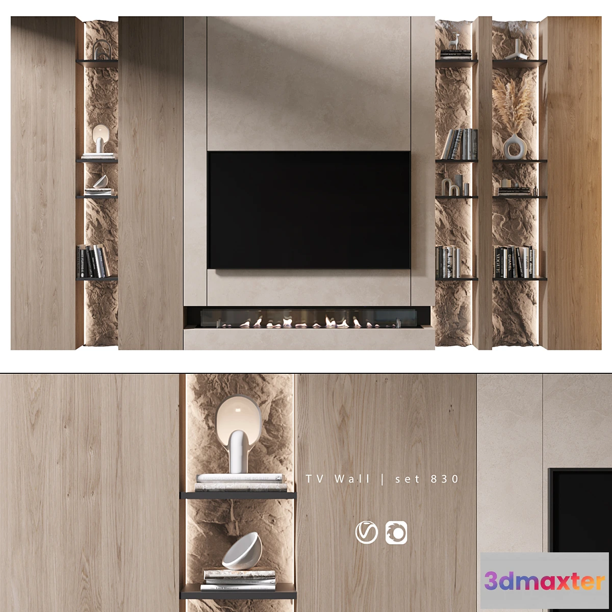 1294170 - TV Wall  set 830 3D Max