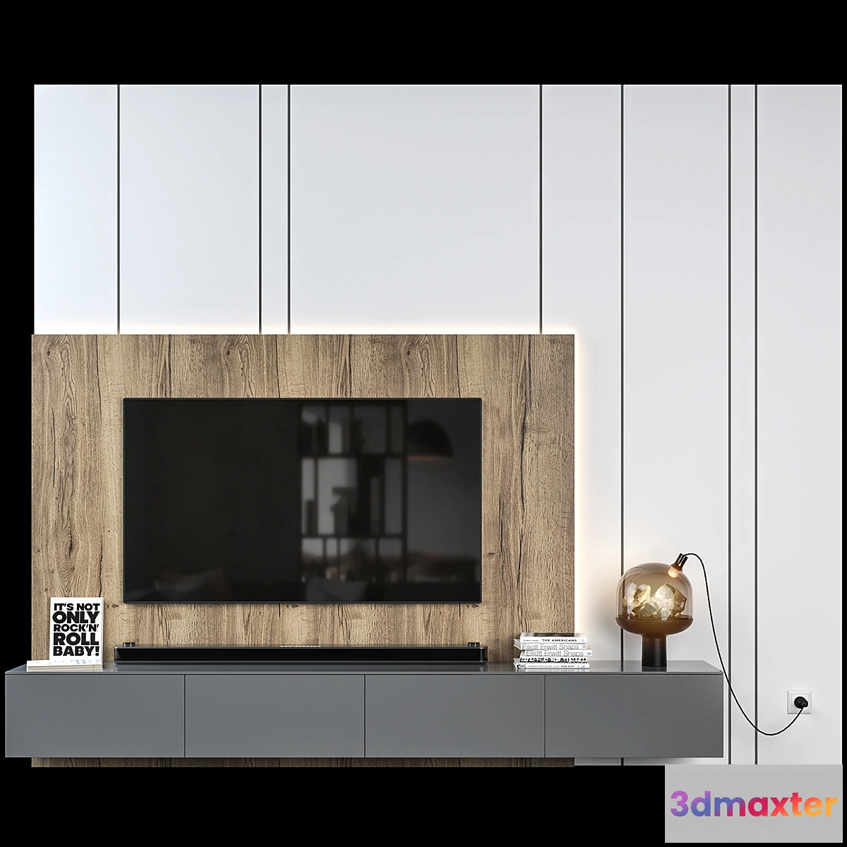 1294296 - Tv wall set 01 3D Max