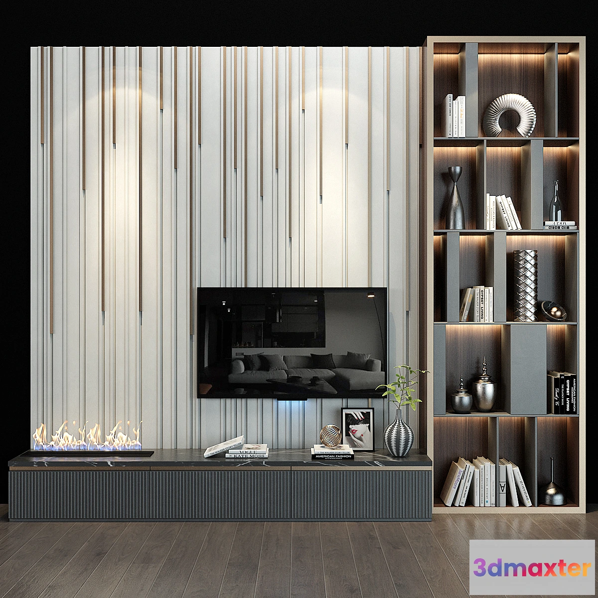 1297072 - TV shelf 0142 3D Max