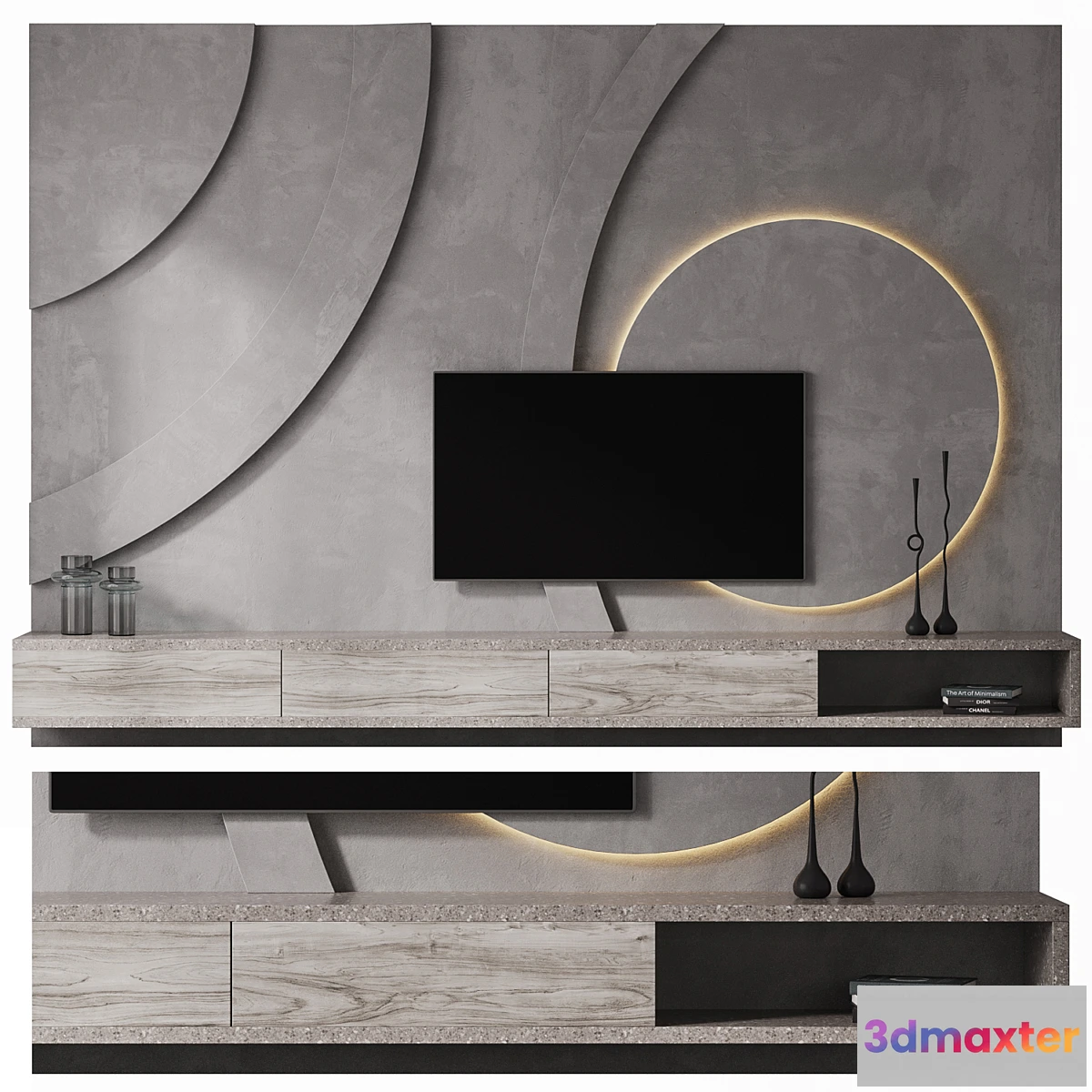 1297442 - 67 TV Wall Composition 3D Max
