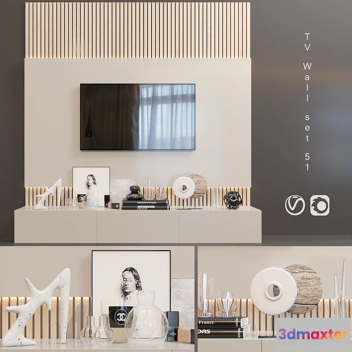 1297817 - TV Wall  set 51 3D Max