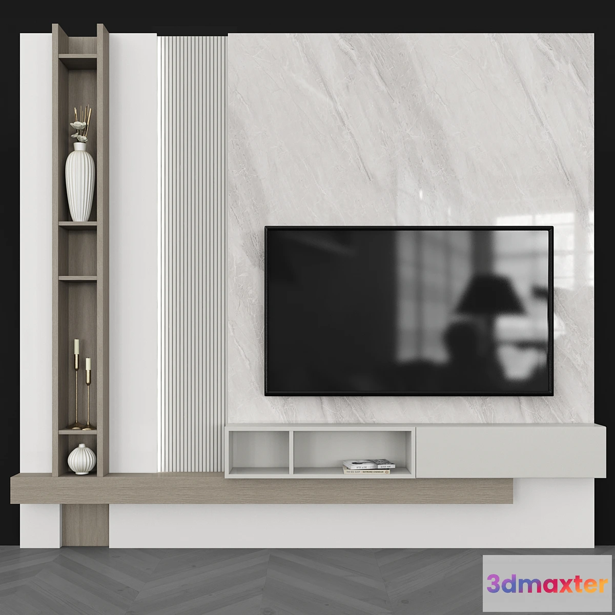 1302720 - Modern TV Wall set63 3D Max