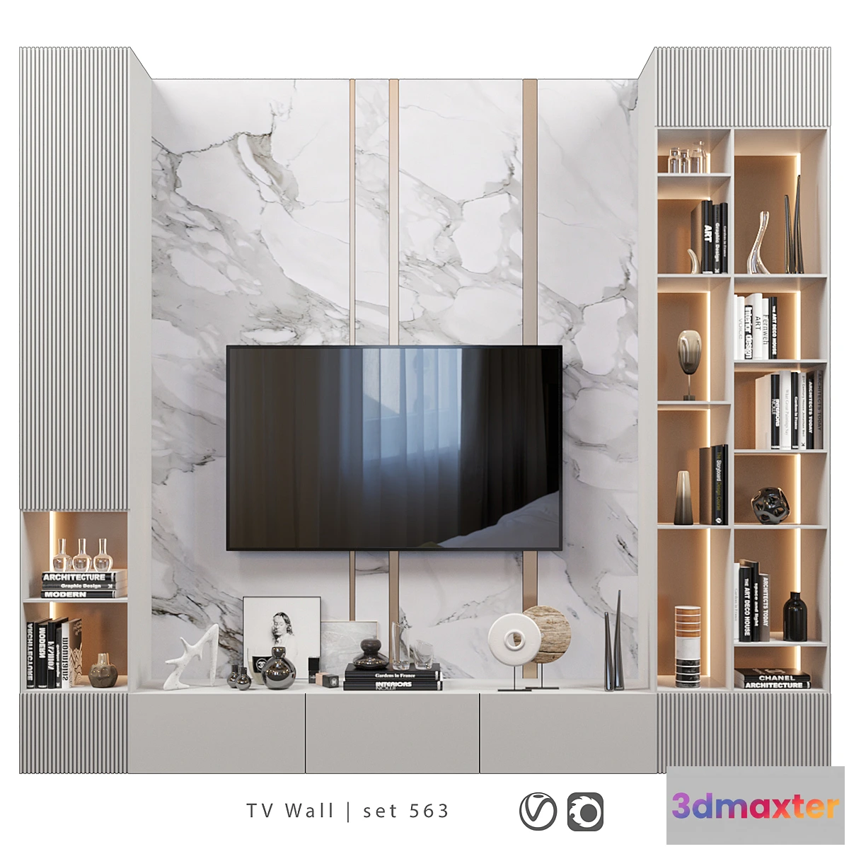 1303883 - TV Wall  set 563 3D Max